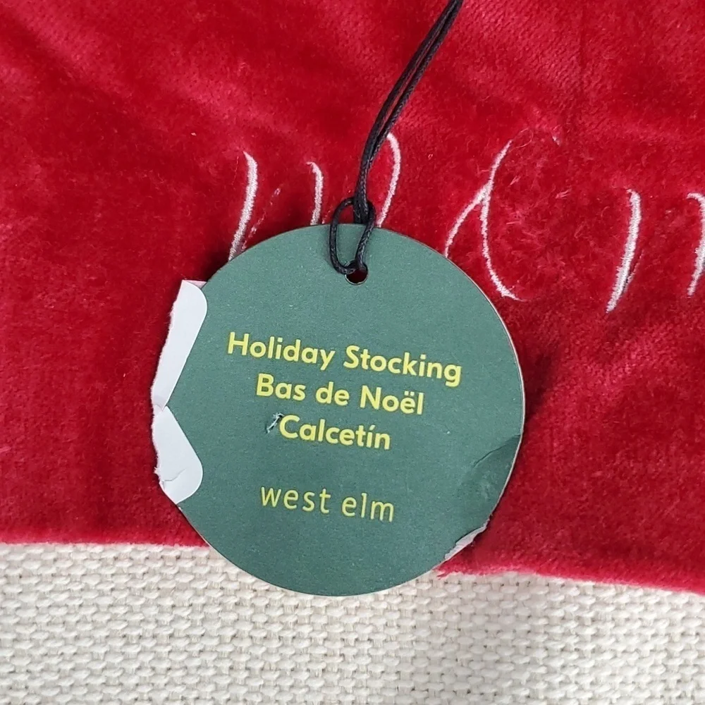 NEW MOM West Elm Linen Christmas Holiday Gift Christmas Stocking